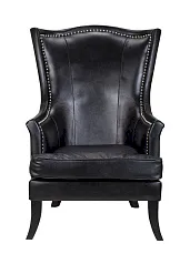 Кожаное кресло каминное Chester Black Leather в интерьере