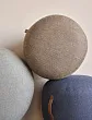 Пуф с кожаным ремешком HERRINGBONE HUBSCH, ø50 синий арт 700808 №1