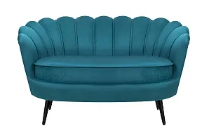 купить стильный Диван ракушка Pearl Double Marine Velvet на черных ножках в интернет-магазине