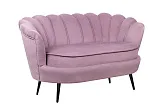 Дизайнерский двухместный диван Pearl Double Pink на черных ножках №1