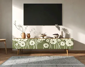 Комод "Бербер (Berber)" с ящиками низкий под TV арт BB19/Print_53 на заказ