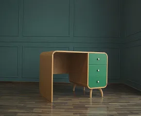 стильный Рабочий стол "Эллипс (Ellipse)" с одной тумбой арт EL08/2G на заказ