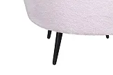 Низкое кресло ракушка Pearl Pink Boucle на черных ножках №6