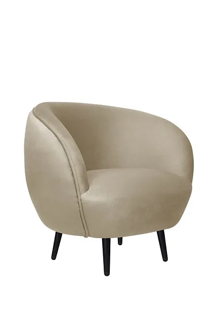 Мягкое кресло Small Benee Taupe на черных ножках