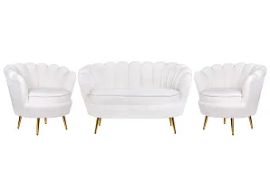 купить Комплект кресел и дивана ракушка Pearl Double White Boucle в интернет-магазине