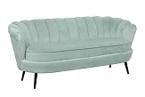 Диван ракушка для гостиниц Pearl Triple Green на черных ножках №1