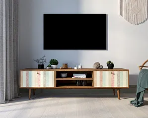 красивые Комод "Бербер (Berber)" с нишей низкий под TV принт 45 арт BB49/Print_45