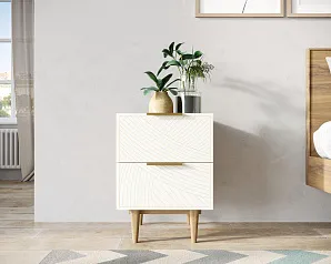 купить Тумбочка с двумя ящиками "Лайн (Line)" LN07/GR1/beige