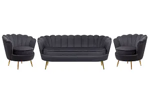 купить стильный Комплект кресел и дивана ракушка Pearl Triple Black в интернет-магазине