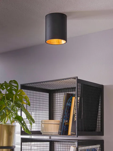 94502 Светодиодный потолочный светильник POLASSO, 1х3,3W (LED), ?100, черный, золотой в Москве 94502 Светодиодный потолочный светильник POLASSO, 1х3,3W (LED), ?100, черный, золотой