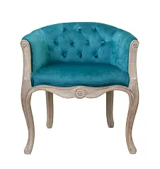 стильное Низкое кресло ретро Kandy Blue Velvet