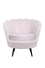 купить красивое Низкое кресло ракушка Pearl Pink Boucle на черных ножках