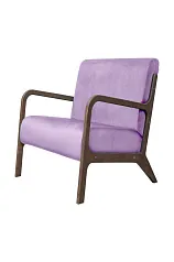 Низкое кресло с деревянными подлокотниками Mody Purple фиолетовое в интернет-магазине