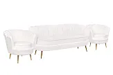 Комплект кресел и дивана ракушка Pearl Triple Beige №1