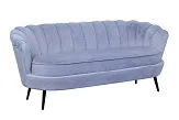 Диван ракушка для гостиниц Pearl Triple Blue на черных ножках №1