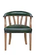 Мягкий стул с подлокотниками Tanner Green Leather №0