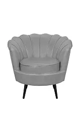 заказать Низкое кресло ракушка Pearl Grey V2 на черных ножках в интернет-магазине