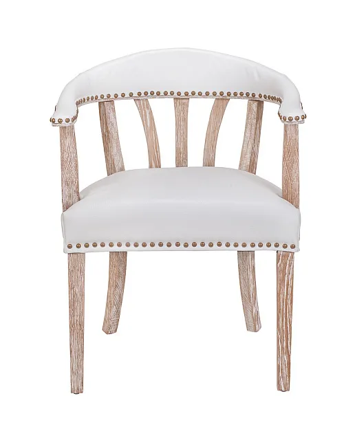 Мягкий стул с подлокотниками Tanner White Leather в Москве Мягкий стул с подлокотниками Tanner White Leather