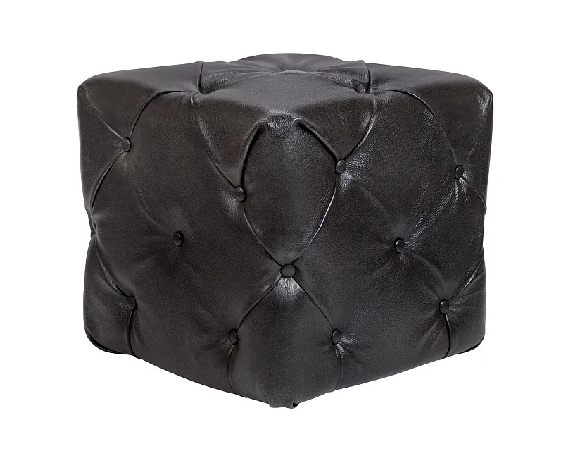 Дизайнерский пуф Amrit Black Leather в Москве Дизайнерский пуф Amrit Black Leather