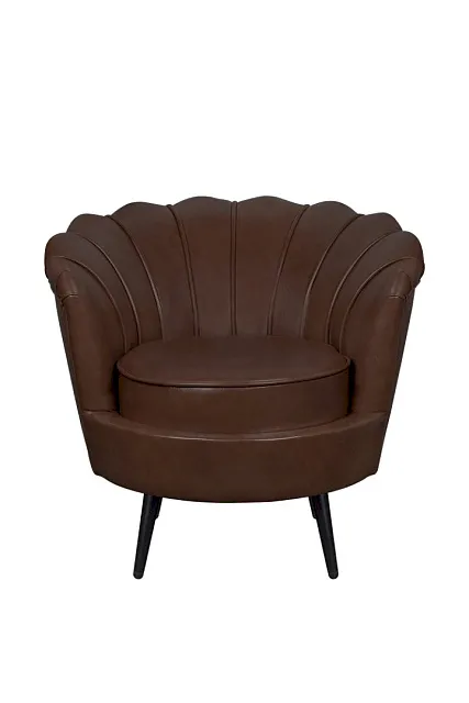 Низкое кресло ракушка Pearl Brown V2 на черных ножках в Москве Низкое кресло ракушка Pearl Brown V2 на черных ножках