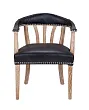 Мягкий стул с подлокотниками Tanner Black Leather №0