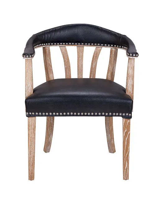 Мягкий стул с подлокотниками Tanner Black Leather в Москве Мягкий стул с подлокотниками Tanner Black Leather