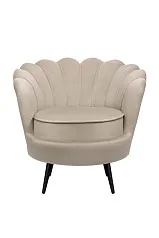 красивое Низкое кресло ракушка Pearl Taupe на черных ножках на заказ