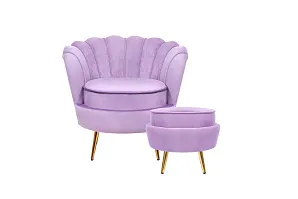 заказать Кресло с пуфом ракушка Pearl Purple