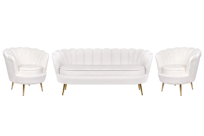 Комплект кресел и дивана ракушка Pearl Triple Beige в Москве Комплект кресел и дивана ракушка Pearl Triple Beige