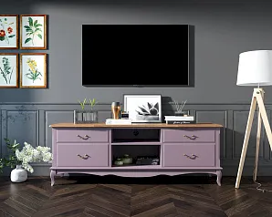 Комод "Леонтина (Leontina)" в лавандовом цвете под TV удлиненный арт ST9328/2L в интерьере