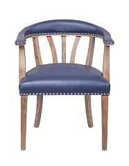 красивый Мягкий стул с подлокотниками Tanner Blue Leather на заказ