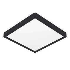 900588 Накладной светильник диммируемый FUEVA 5, 20,5W (LED), 3000K, L285, B285, H28, сталь, черный / пластик, белый в интерьере