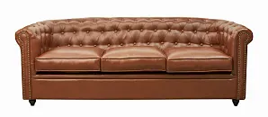 купить красивый Трехместный диван кожаный лофт Karo brown 3S коричневый