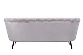 Дизайнерский диван для гостиниц Pearl Triple Grey на черных ножках №3