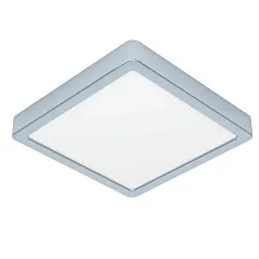 900651 Накладной светильник FUEVA 5, 17W (LED), 3000K, IP44, L210, B210, H28, сталь, хром / пластик, белый в интерьере