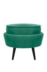 Пуф Pearl Adorn Green V2 на черных ножках в интерьере