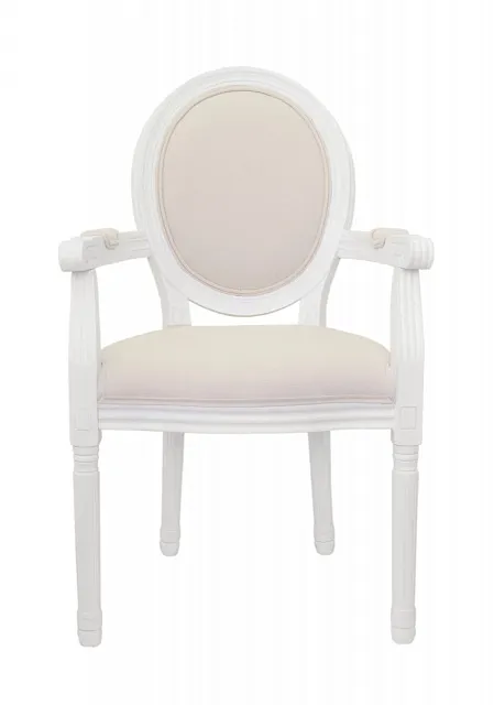 Мягкий стул с подлокотниками Volker Arm Beige and White в Москве Мягкий стул с подлокотниками Volker Arm Beige and White