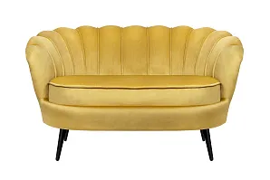 стильный Дизайнерский диван Pearl Double Yellow на черных ножках на заказ