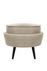 Пуф Pearl Adorn Taupe на черных ножках в интерьере