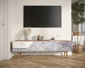 Комод "Бербер (Berber)" с ящиками низкий под TV арт BB19/Print_51 в интернет-магазине