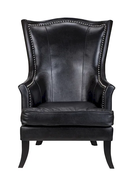 Кожаное кресло каминное Chester Black Leather в Москве Кожаное кресло каминное Chester Black Leather