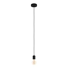 купить 43801 Подвесной потолочный светильник (люстра) YORTH, 1Х40W, E27, H1500, ?50, сталь, никель, черный в интернет-магазине