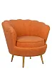 Низкое кресло ракушка Pearl Orange Boucle №1