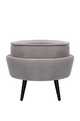 Пуф Pearl Adorn Grey на черных ножках