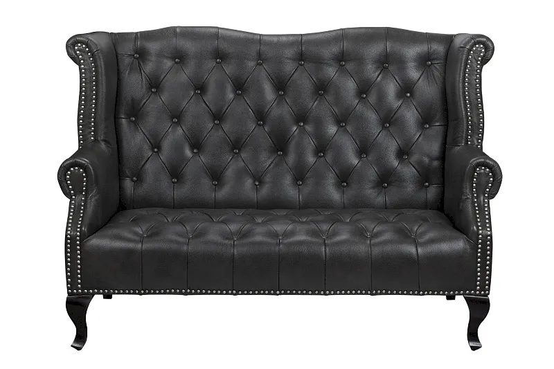 Кожаный дизайнерский диван лофт Royal Sofa Black в Москве Кожаный дизайнерский диван лофт Royal Sofa Black
