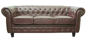 заказать Прямой трехместный диван Chesterfield Brown 3S цвет коричневый в интернет-магазине
