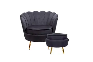 Кресло с пуфом ракушка Pearl Black на заказ в интернет-магазине