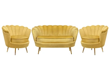 заказать Комплект кресел и дивана ракушка Pearl Double Yellow
