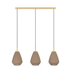 заказать стильные 900813 Люстра CAPRAROLA, 3X40W (E27), L900, B200, H1100, сталь, матовая латунь / матовое стекло, песочный