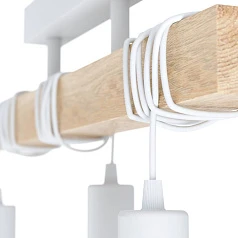 заказать 33166 Потолочный светильник TOWNSHEND, 3х60W (E27), L550, B105, H265, сталь, белый/дерево, коричневы